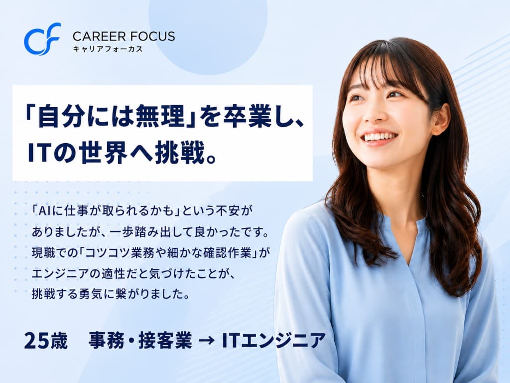 「自分には無理」を卒業し、
ITの世界へ挑戦。