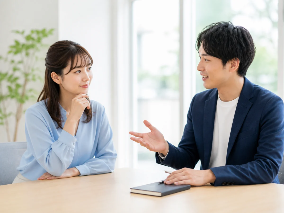 キャリアアドバイザーに相談する女性