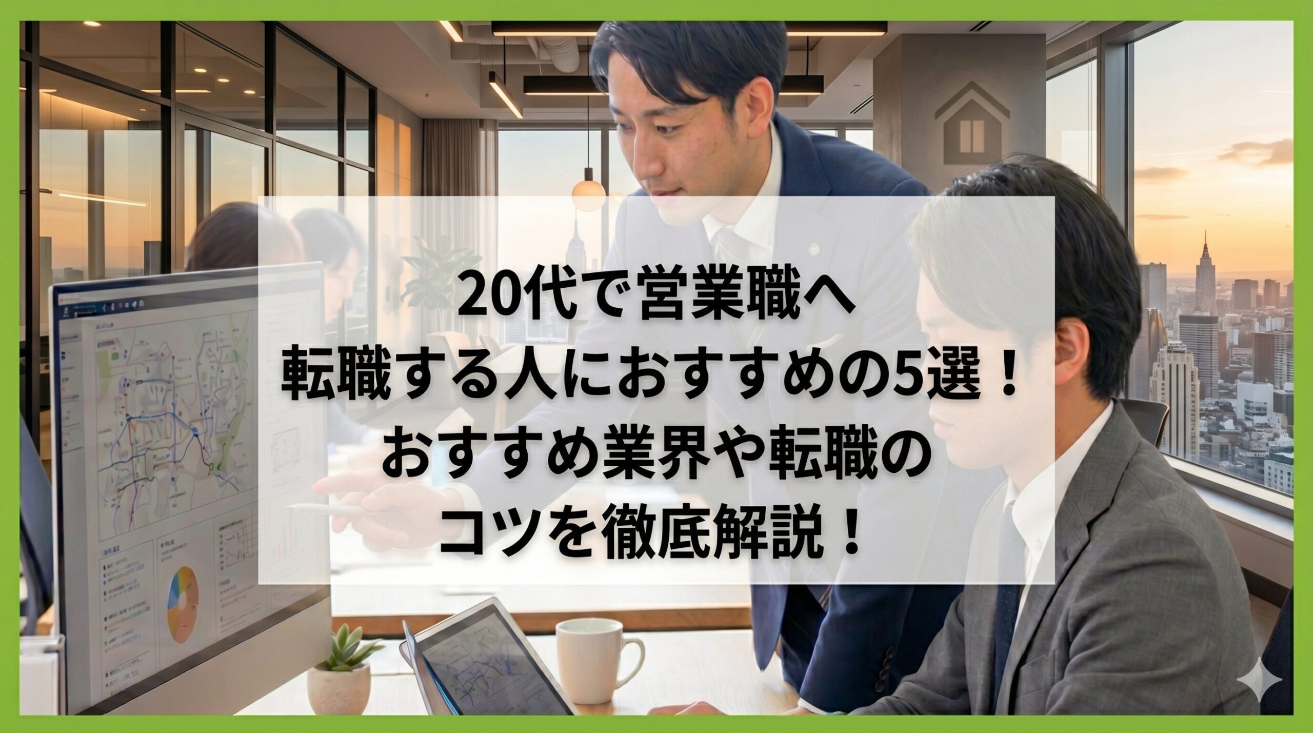 20代で営業職へ転職する人におすすめの転職エージェント5選！おすすめ業界や転職するコツを解説！