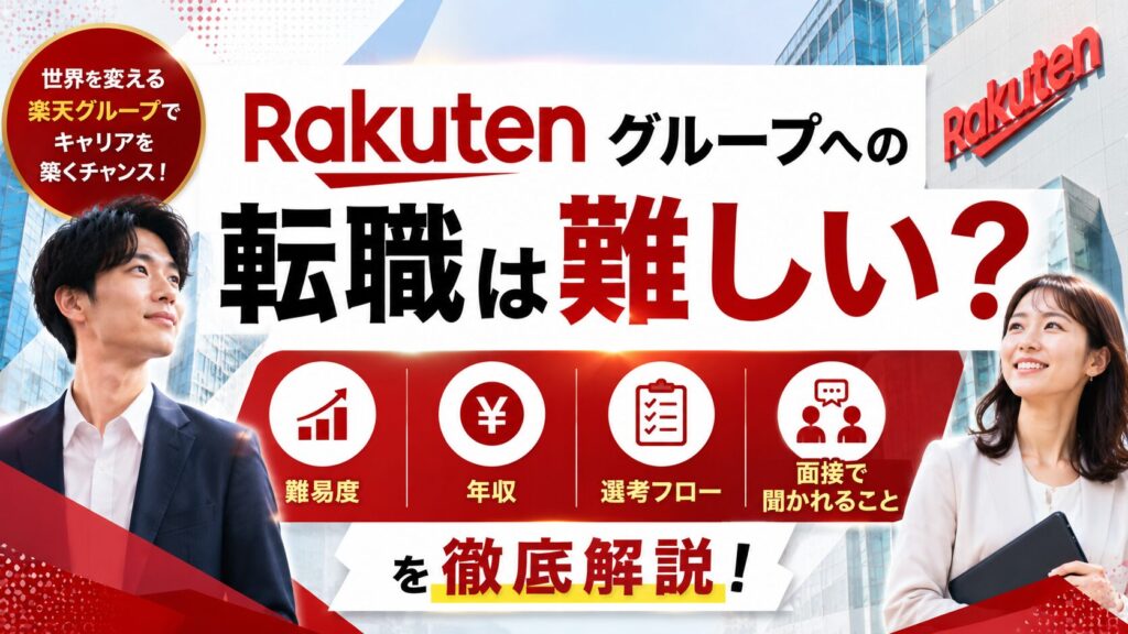 楽天グループへの転職は難しい？難易度・年収・選考フロー・面接で聞かれることを解説